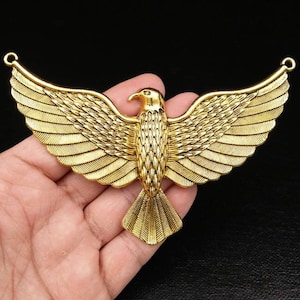 Huge Eagle Pendant Golden Color Big Wings Flying Eagle Bird Gothic