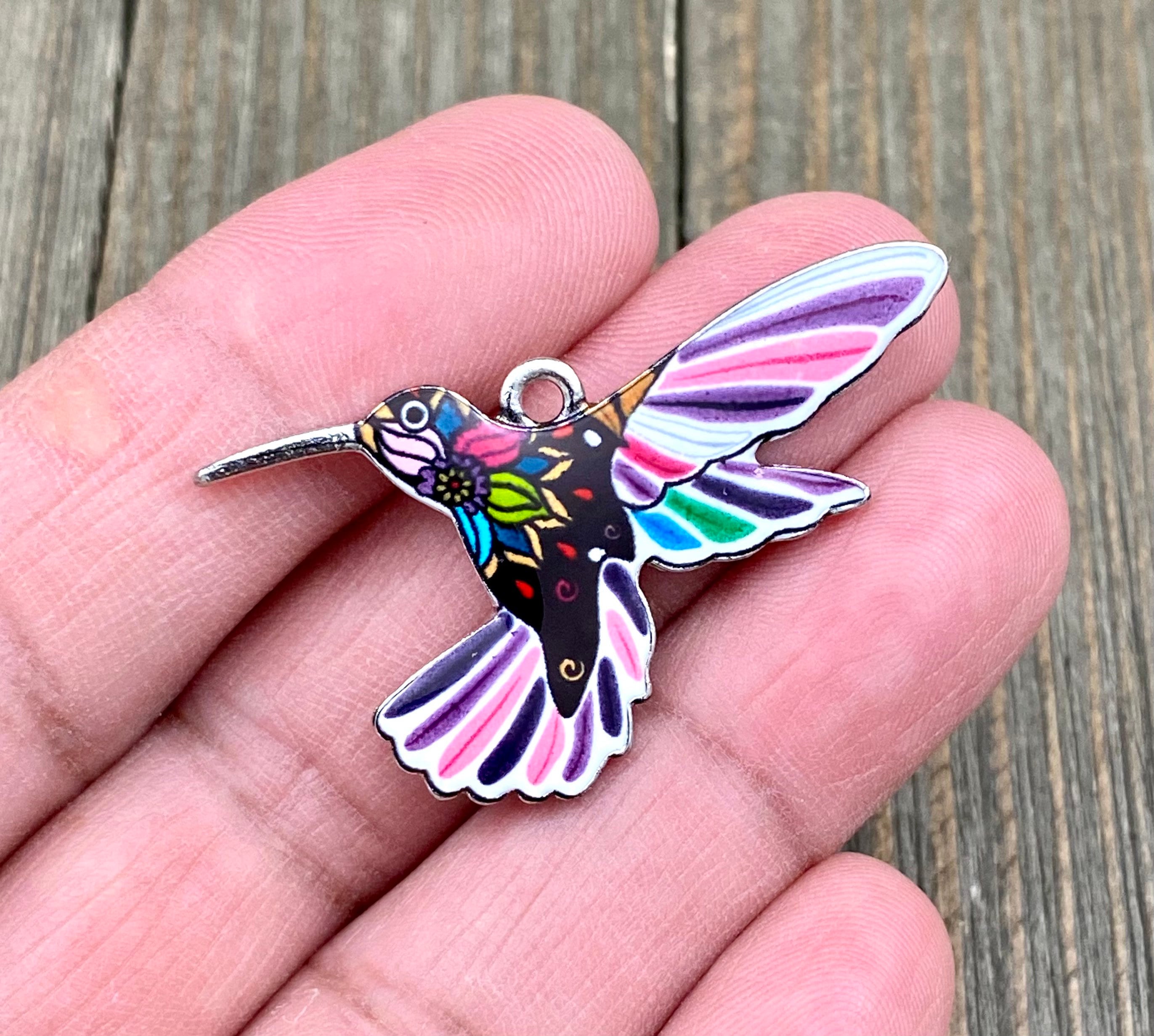 Smalto lega carino colibrì orecchini uccello goccia gioielli moda per le donne ragazze regalo fascino (Nero