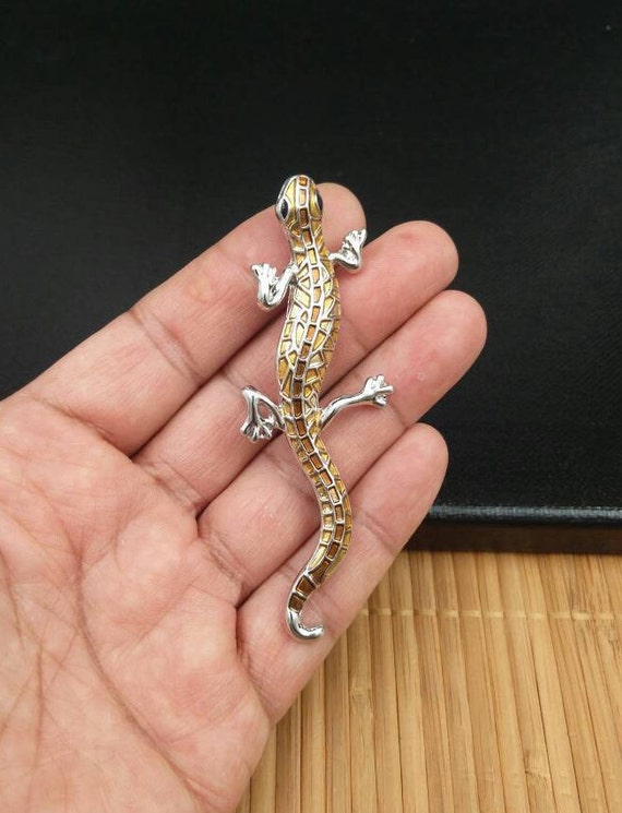 Gold Copper Brown Color Enamel Lizard Pendant Gothic Punk Boho Gypsy Hippie Geico Chameleon Lizard Lover s Charm Earrings Yoga Mala Necklace Etsy