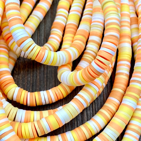4/6/8mm Vinyl Heishi Disc Beads Rainbow Polymer Clay Round Soft Spacers Fimo African Indian Yoga Mala Necklace Bracelet Anklet Earrings Gift