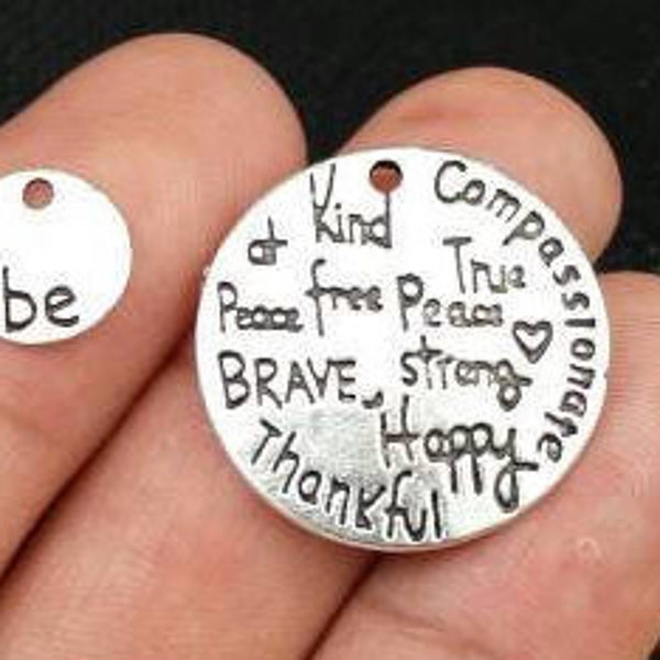 Be Kind Be Brave Be Happy Be At Piece Be Strong Be Thankful Be Compassionate Be True Be Strong Sayings Quotes Wise Words Phrases Pendants.