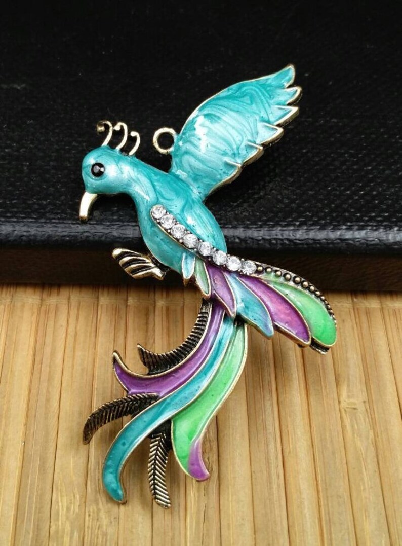 Bird Enamel Pendant DIY Bohemian Jewelry Findings Yoga Mala Necklace Beautiful Bird Lover/'s Bird Watcher/'s Charms Keychain Earrings Supply.