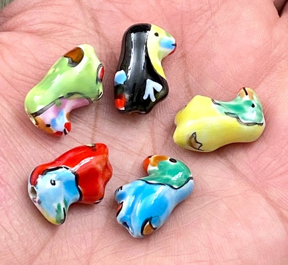 Cute Cat Shape Ceramic Beads Spacer Loose Porcelain Beads for Jewelry  Bracelets Making DIY Accessories Finding Women Girls Gifts