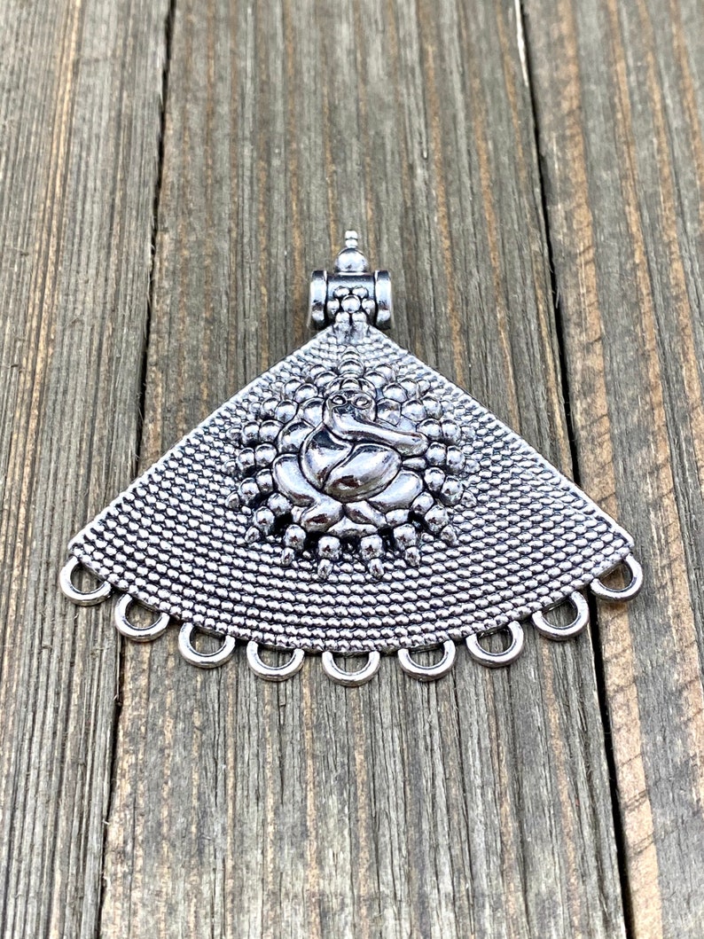 Elephant Ganesh Pendant Religious Sacred Vintage Style Antique Design Indian Tibetan Nepali Religious Yoga Mala Locket Necklace Jewelry Gift