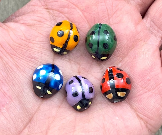 200 pezzi coccinelle in miniatura in legno per bonsai e decorazioni