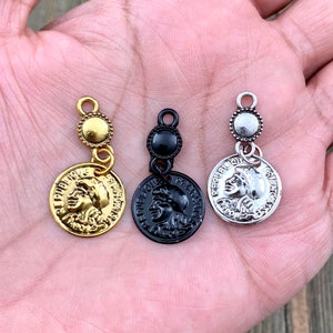 10 colgantes de metal con forma de moneda para hacer pulseras, pendientes, tobilleras, collares, mala de yoga, accesorios de joyería bohemios, regalo
