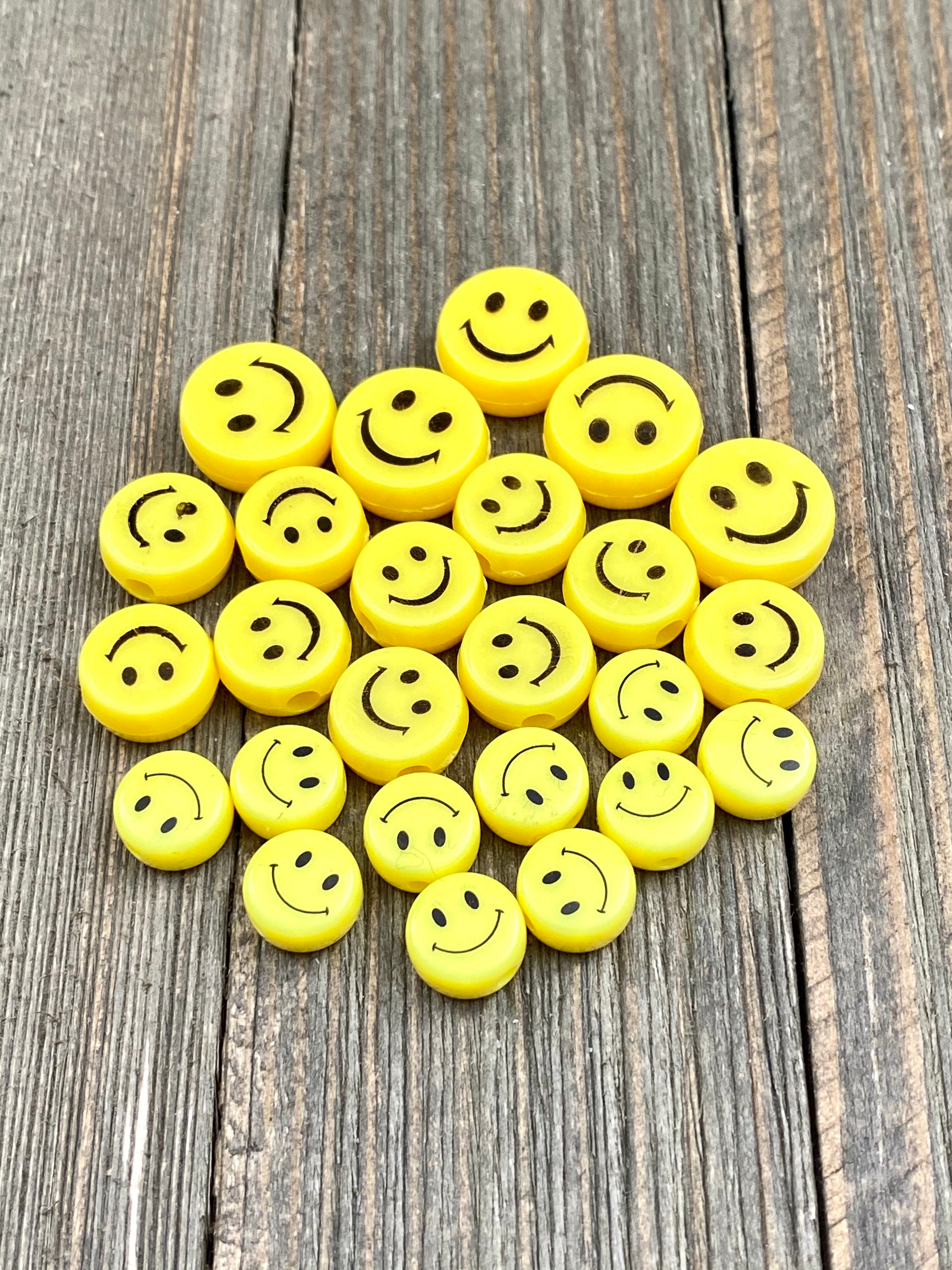10mm Acrylic Heart Smiley Face Beads, High Quality Beads, Focal