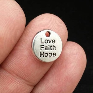 Amor Fe Esperanza Encantos Dichos Inspiradores Afirmación Citas Frases Motivacionales Aliento Palabras Sabias Mensaje Colgante de Plata Regalo