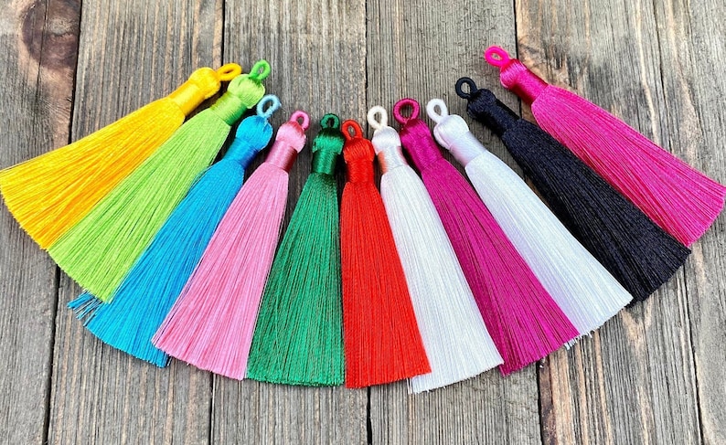 80 mm Silken Tassels Handbags Purses Dresses Costume Earrings Bracelets Religious Prayer Rosary Yoga Mala Necklace Bohemian Jewelry Findings
