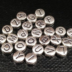 6MM Cube Alphabet Beads, Silver Letter Beads, Square Alphabet Beads, Black  Letter Beads, Choose Your Letters Beads, 6mm, 4mm Hole