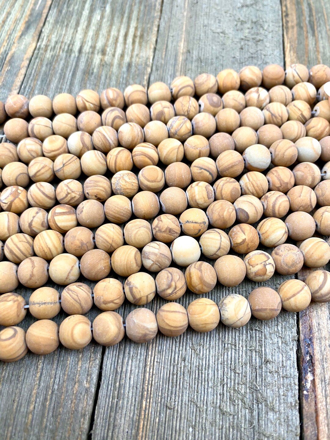 Wood Grain Jasper Beads Matte 6mm 8mm 10mm Round Stones Earrings