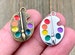 1 Painters Palette Charm Multicolored Silver Bronze Paint Brush Pendant Artists Painting Tools Bracelets Earrings Anklets Yoga Mala Necklace 