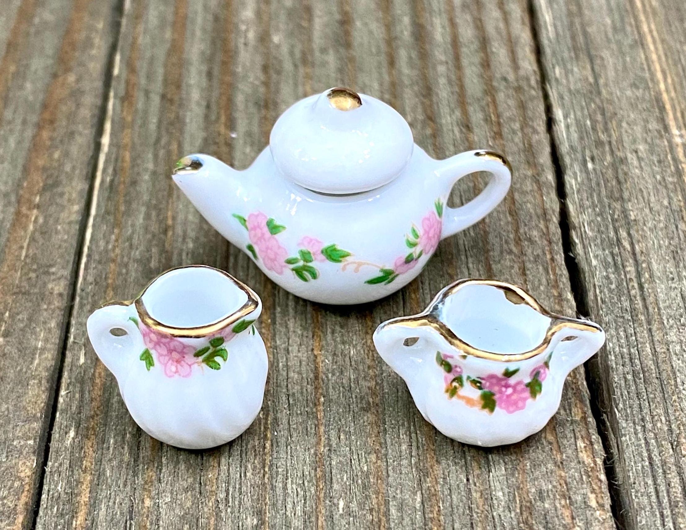 Ceramic Sugar Milk Pot Tea Pitcher Coffee Jug Charm Set Porcelain Miniature Doll House Earrings Bracelet Anklets Yoga Mala Necklace Pendants