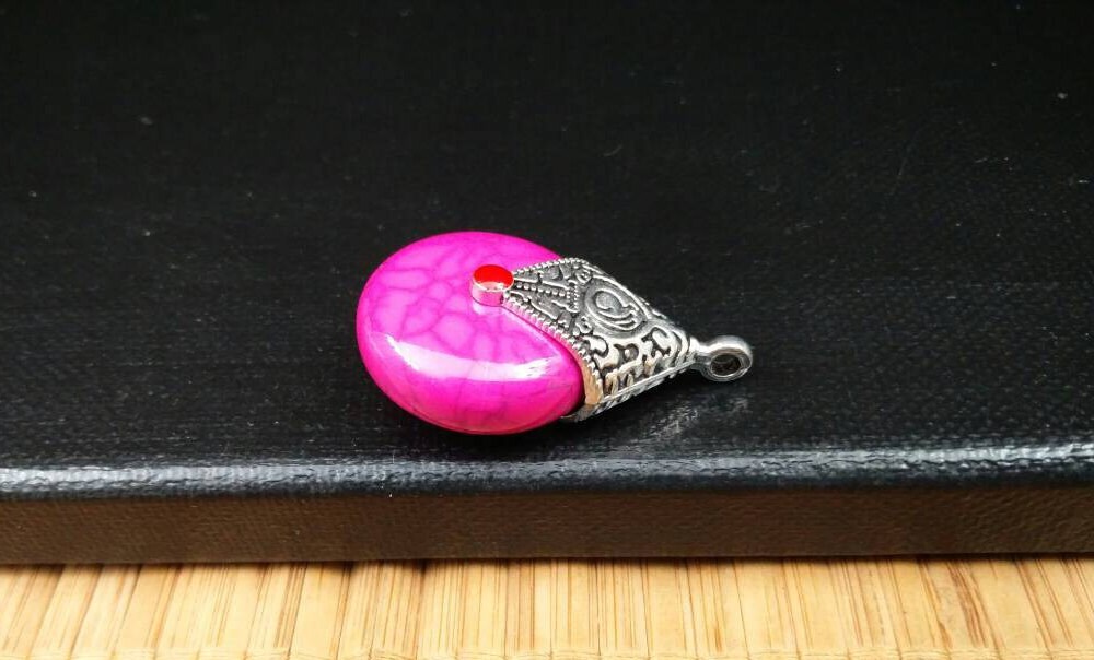 PENDENTIF Ethnique En ARGENT STERLING Forme Larme - Occasion - Style Bohème