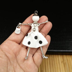 hippie chic doll casual chic doll doll necklace bohemian doll necklace French doll pendant necklace Ellie Belle: Genelle
