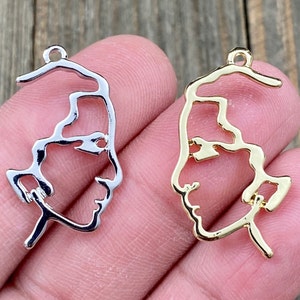 Ciondoli per il viso Design vintage Filo artistico Pendenti astratti Oro/argento Punk gotico Motociclisti Yoga Mala Collana Orecchini Bracciale Cavigliera Regalo