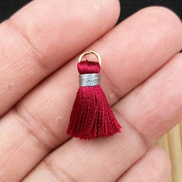 2 Mini 20mm Tassels Handbags Dresses Costumes Cushion Earrings Bracelet Handmade Cute Religious Prayer Rosary Mala Necklace Bohemian Jewelry