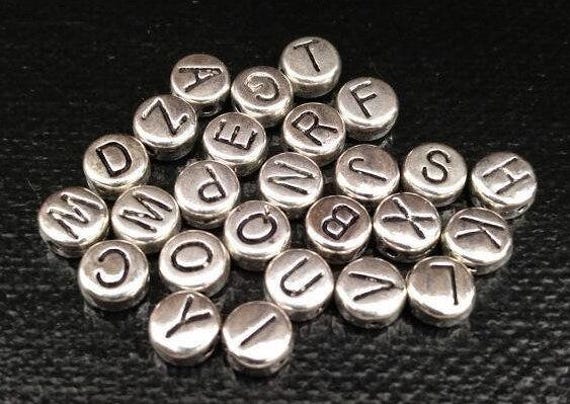 6mm Silver Metal English Alphabet Beads A To Z Round Spacers DIY Earrings Bracelets Anklet Yoga Mala Necklace Bohemian Jewelry Findings Gift