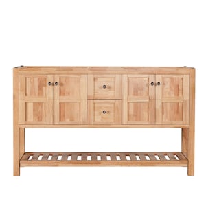 Manhattan 60 in. W x 18 in. D x 36 in. H Bath Vanity in Natural Wood