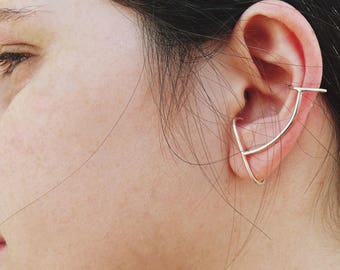 Minimalist hipster ear Climbers | Silver ear pin | Unique bar climber | Simple Ear Cuff | Ear Climber Earrings | Minimal Ear Crawlers