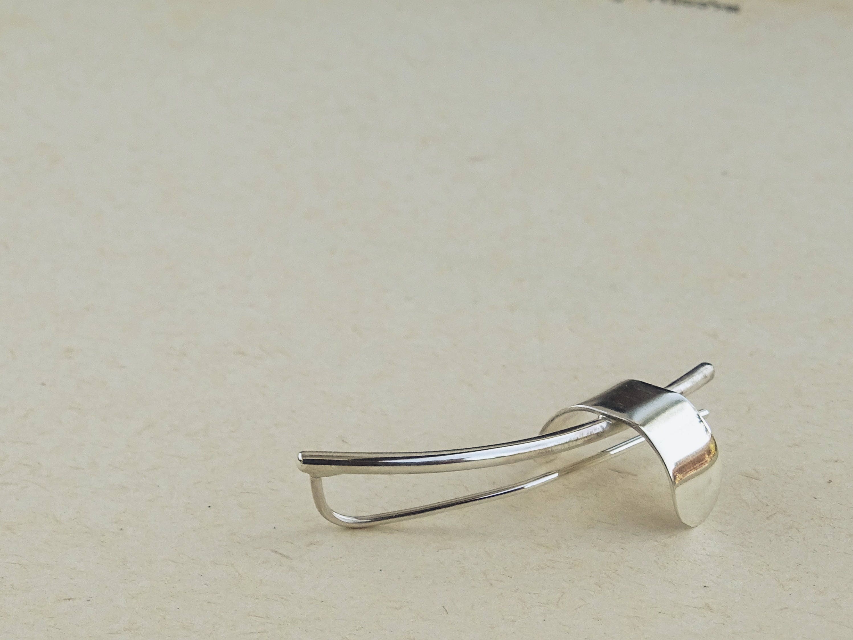 Minimalist Ear Climbers Silver Ear Pin Minimalist Bar - Etsy