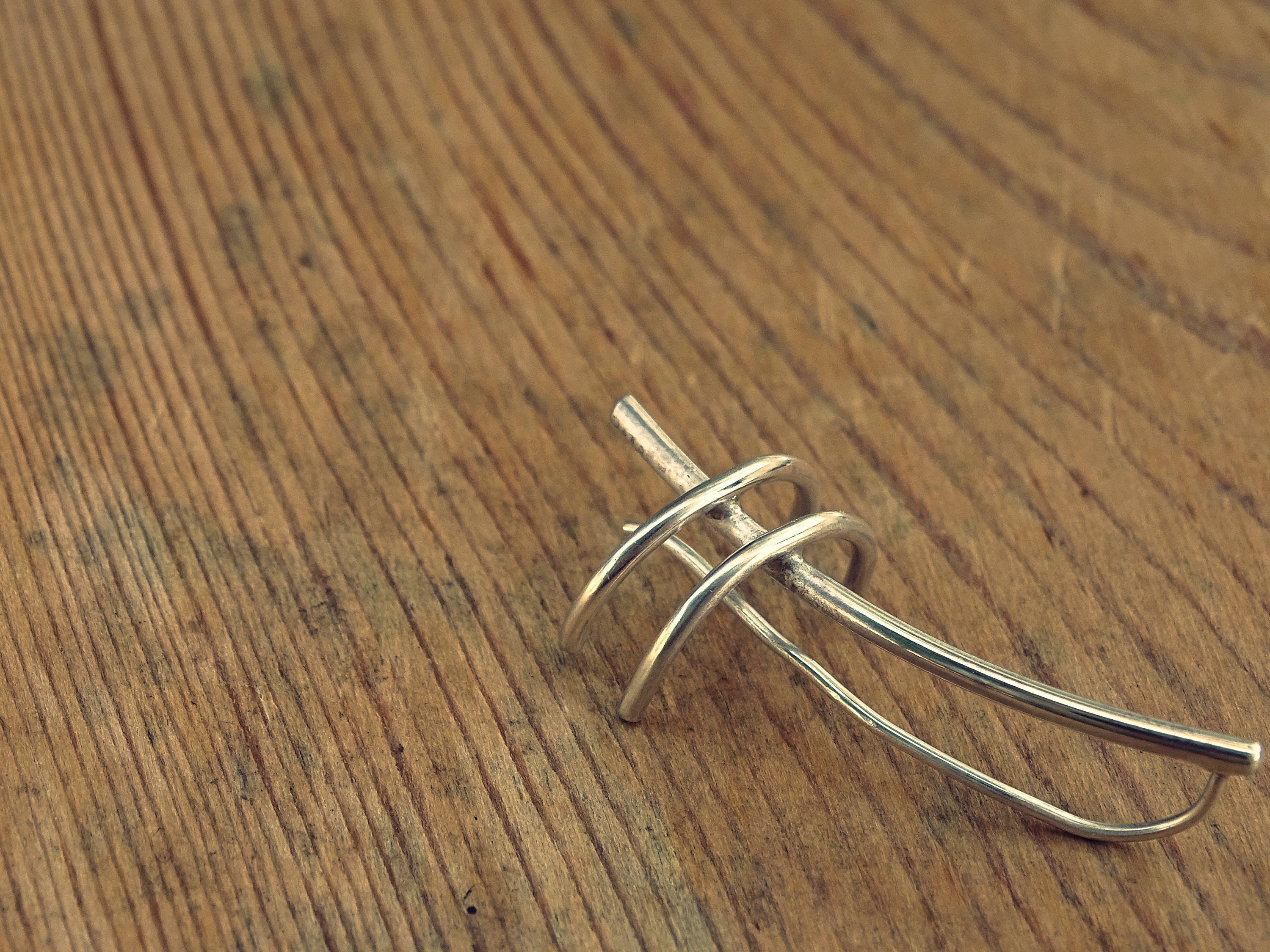 minimalist climber earrings