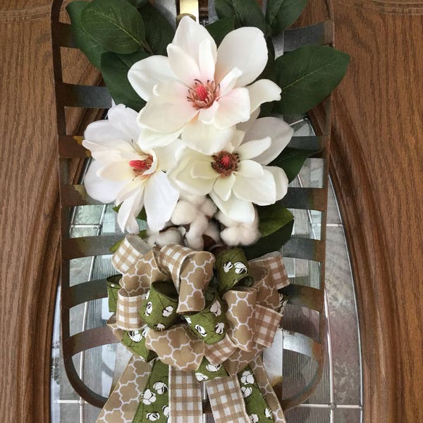 Tobacco Basket Wall Decor With Wreath Etsy