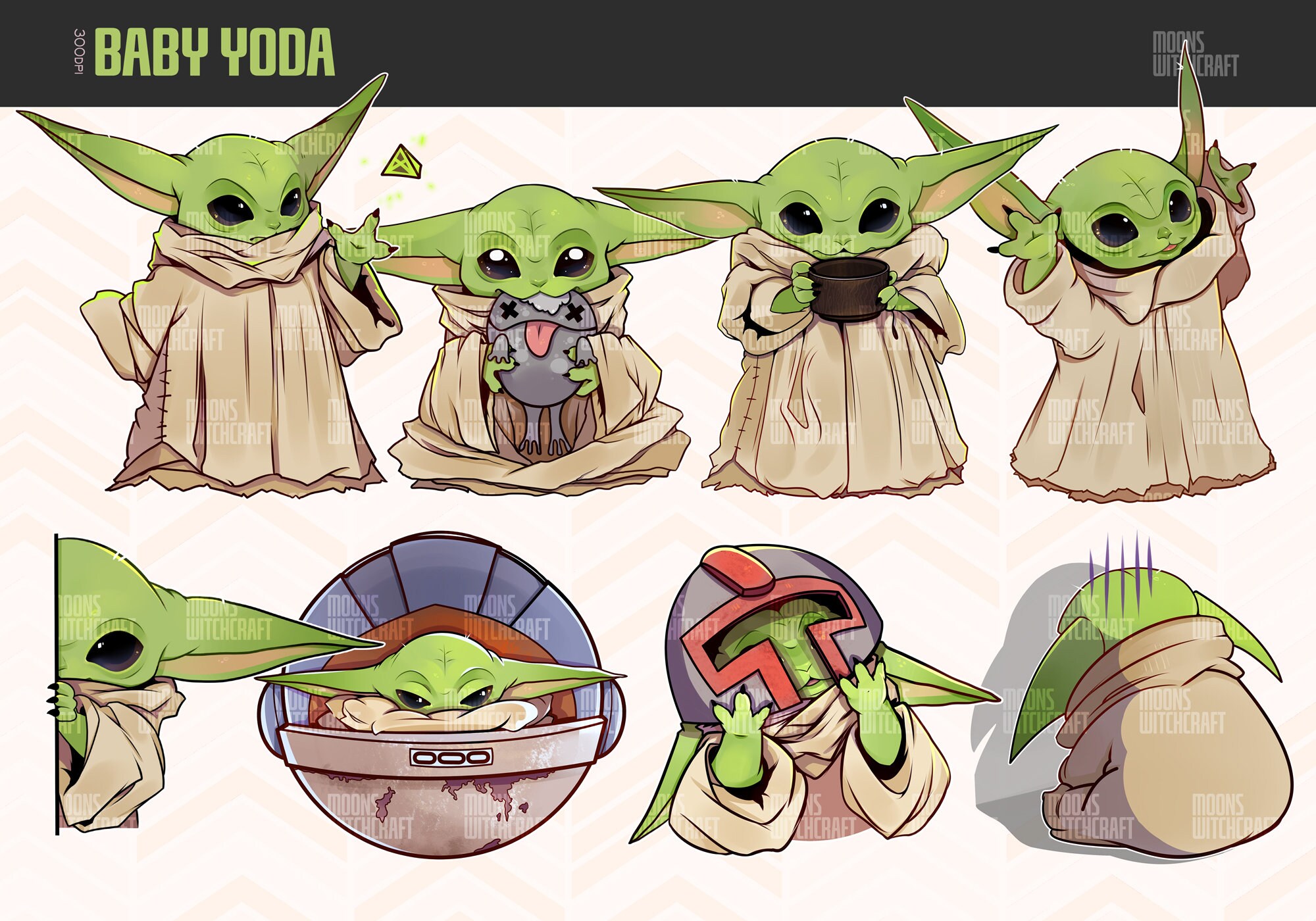 Cute Baby Yoda The Mandalorian Characters Clipart Instant Etsy Cute Baby Yoda The Mandalorian Characters Clipart Instant Etsy