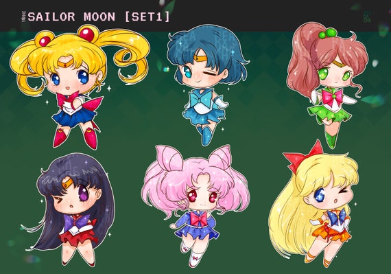 Cute Chibi Sailor Moon Characters Clipart : Instant Download - Etsy