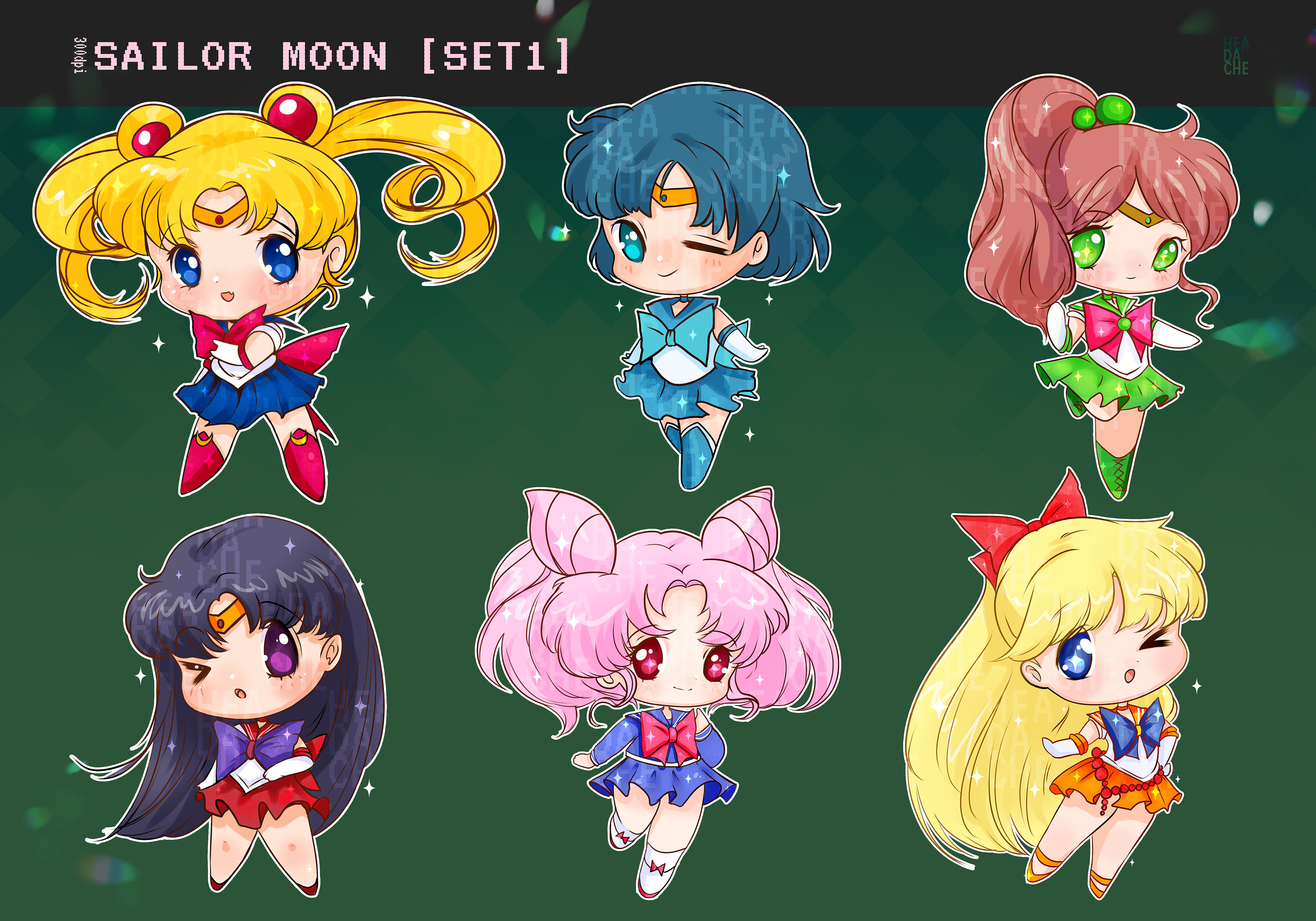 Lindo Chibi Sailor moon personajes clipart : descarga - Etsy México