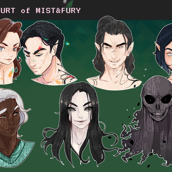 A Court of Mist and Fury Digital Clipart, characters, graphics, stickers: Instant Download PNG file - 300 dpi