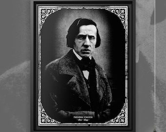 FRAMED Frédéric Chopin Portrait Canvas | Romantic Piano Composers / Classical Music - Eco-Friendly Print