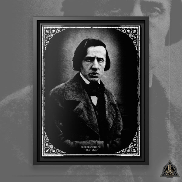 FRAMED Frédéric Chopin Portrait Canvas | Romantic Piano Composers / Classical Music - Eco-Friendly Print