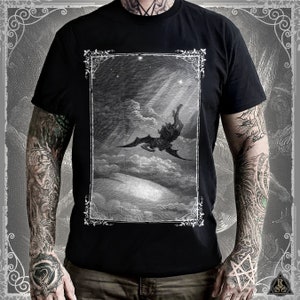 Paradise Lost T-Shirt - Plate XII | Gustave Doré / John Milton |  | Lucifer Satan&#39;s Fall / Occult Devil Clothing Tee Longsleeve