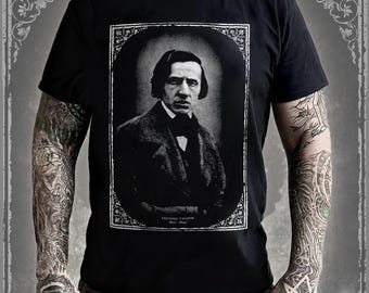 Frédéric Chopin Portrait T-Shirt | Classical Pianist Music | Vintage Musician Apparel Longsleeve Tee