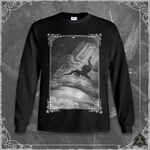 Paradise Lost T-Shirt - Plate XII | Gustave Doré | Lucifer Satan's Fall Occult Devil Gothic Clothing image 4