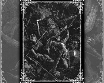 Gustave Dore Poster - Paradise Lost - Plate XI | Dark Occult Gothic Wall Art