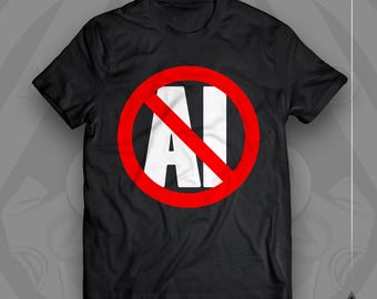 STOP AI T-Shirt | Anti Artificial Intelligence Tee / Counter Culture Alternative / Support Artists Apparel