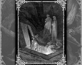 Gustave Doré - Farinata Print | Dante's Inferno | The Divine Comedy | Dark Occult Gothic Decor Wall Art