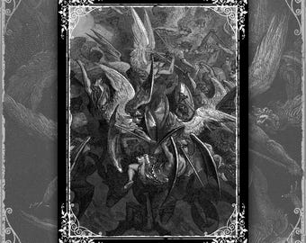 Gustave Doré Fineart Print - Paradise Lost - Plate XXIV | Bible Illustration | Gothic Poster Wall Art