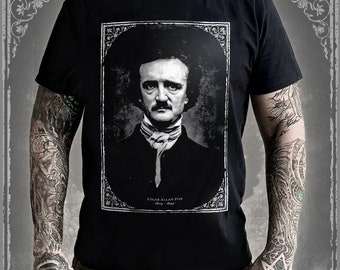 Edgar Allan Poe Portrait T-Shirt | Dark Romanticism Literature Horror Gothic Clothing