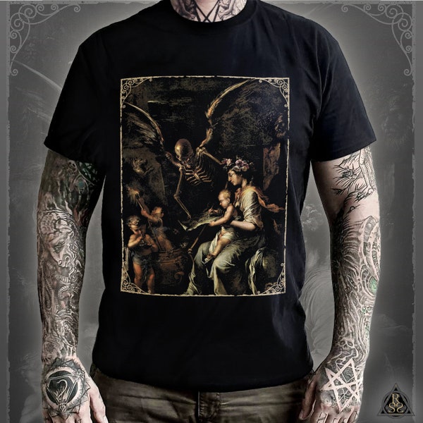 Salvator Rosa T-Shirt - L'umana Fragilità | Classic / Baroque / Romantic Painting | Dark / Gothic / Barock / Skull / Occult Art Clothing Tee