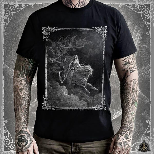 Gustave Doré T-Shirt - The Vision of Death | Memento Mori Dark Occult Gothic Style Tee / Longsleeve