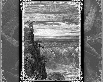 Gustave Dore Wall Decor - Paradise Lost - Plate XIV | Satan Occult Gothic Wall Art Poster