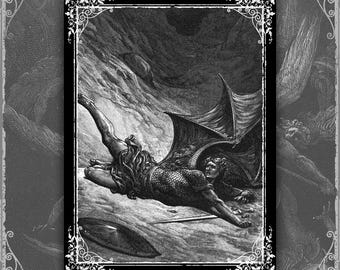 Gustave Dore Print - Paradise Lost - Plate XXV | Dark Academia Gothic Occult Devil Art