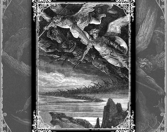 Gustave Doré Art Print - Paradise Lost - Plate IV | Gothic Home Interior | Baroque Painting Poster