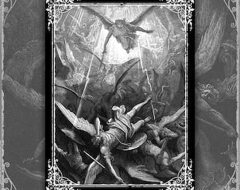 1800s Gustave Dore Paradise Lost Woodcut 