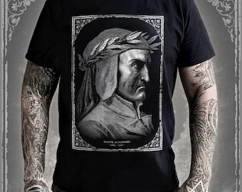 Dante Alighieri Portrait T-Shirt | The Divine Comedy Dante's Inferno Clothing | Classic Literature Tee