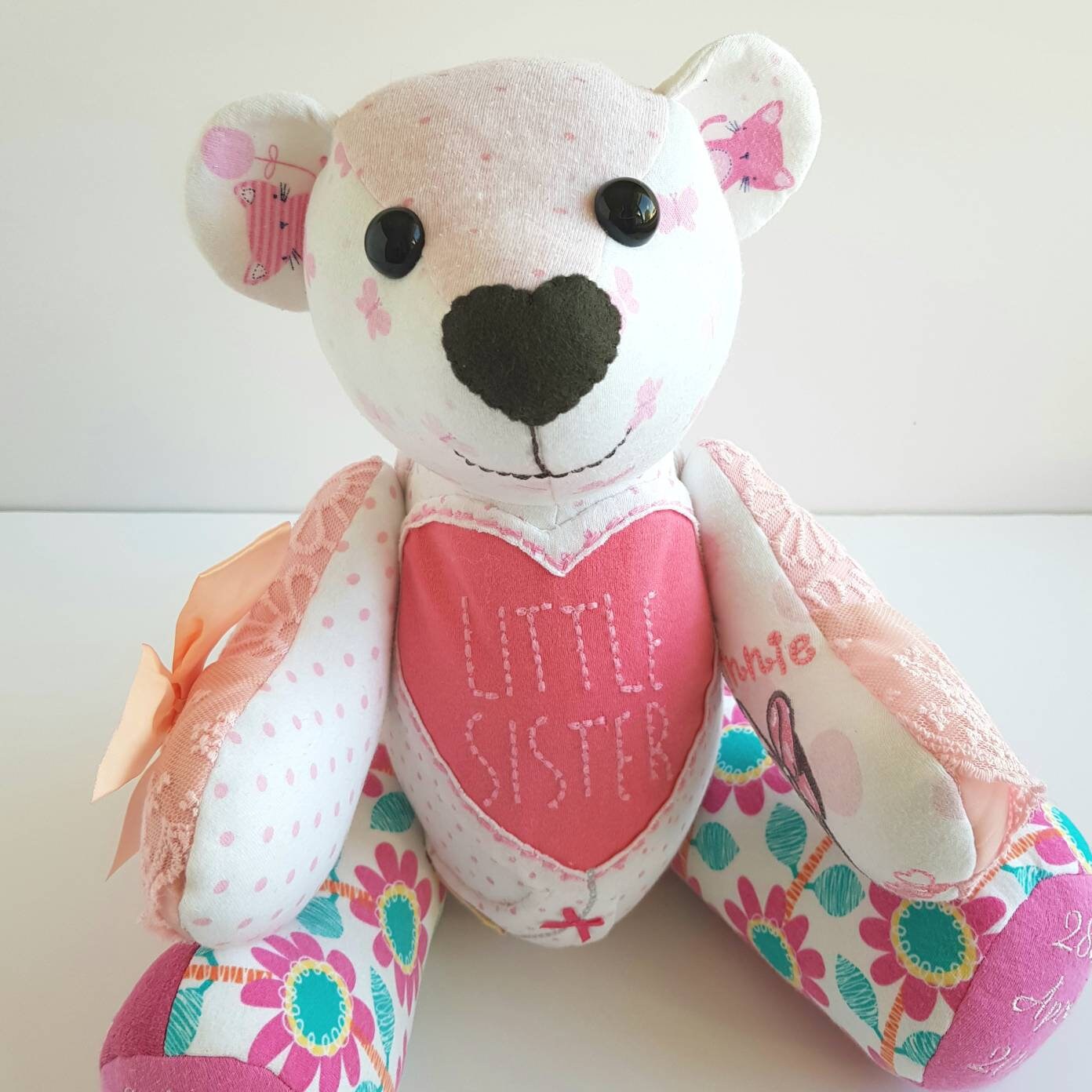 memory bear made from baby clothes