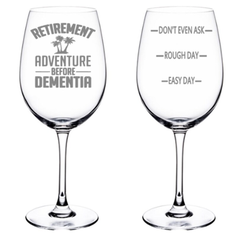 Laser Etched Retired Wine Glass Retirement Gifts for Women Etsy